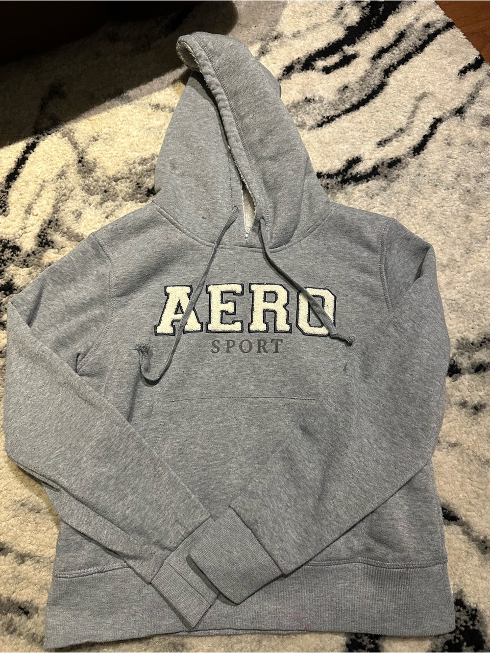 Aeropostale  Gray Sherpa-Lined Pullover Hoodie